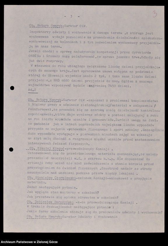 image.from.unit.number "Protokóły z posiedzeń Komisji Wychowania i Oświaty Wojewódzkiej Rady Narodowej w Zielonej Górze"