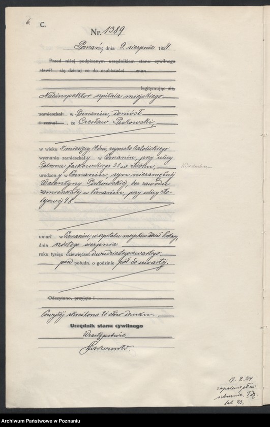 Obraz 8 z jednostki "Księga miejscowa zgonów tom III [Rejestr główny zgonów]"