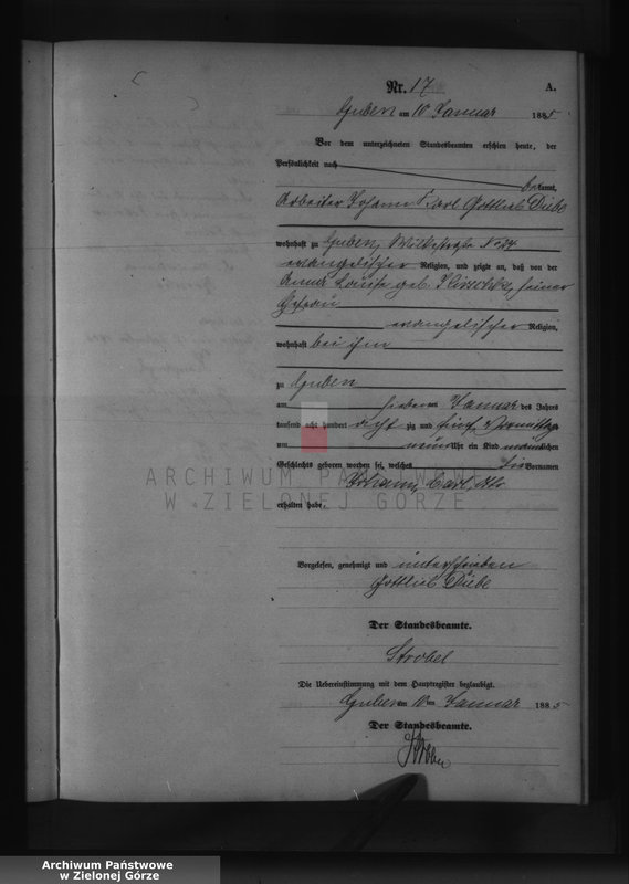 image.from.unit.number "Geburts-Neben-Register, Band I von No 1 bis No 500"