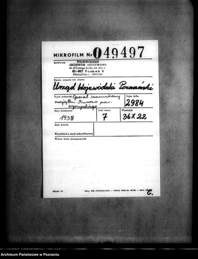 Obraz 2 z jednostki "Operat szacunkowy majątku Kunowo powiatu wyrzyskiego"