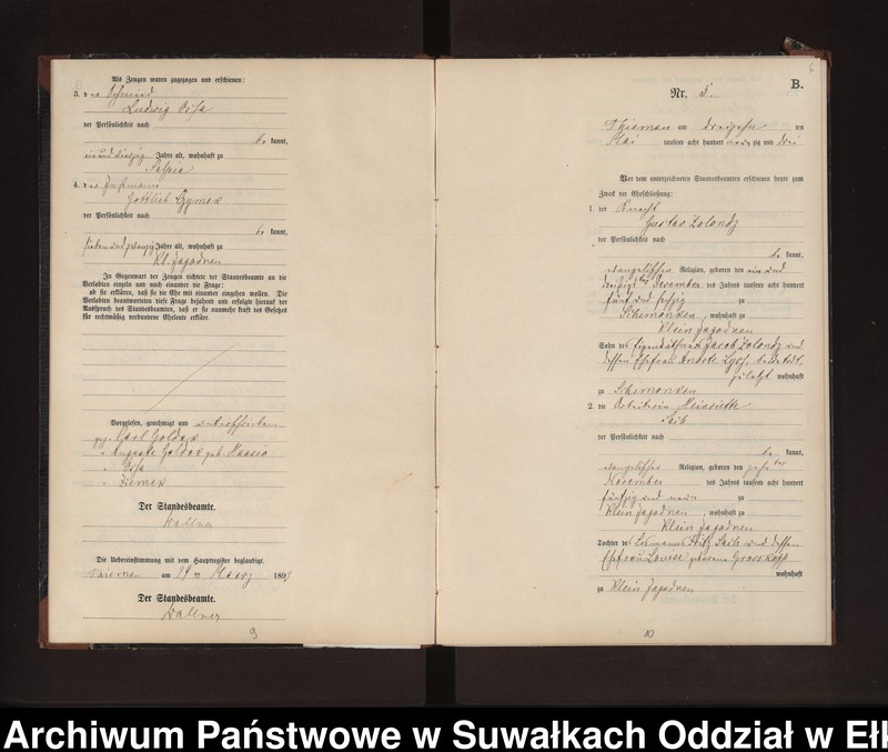 image.from.unit.number "Heiraths-Neben-Register des Preussischen Standes-Amtes Rydzewen Kreis Loetzen"