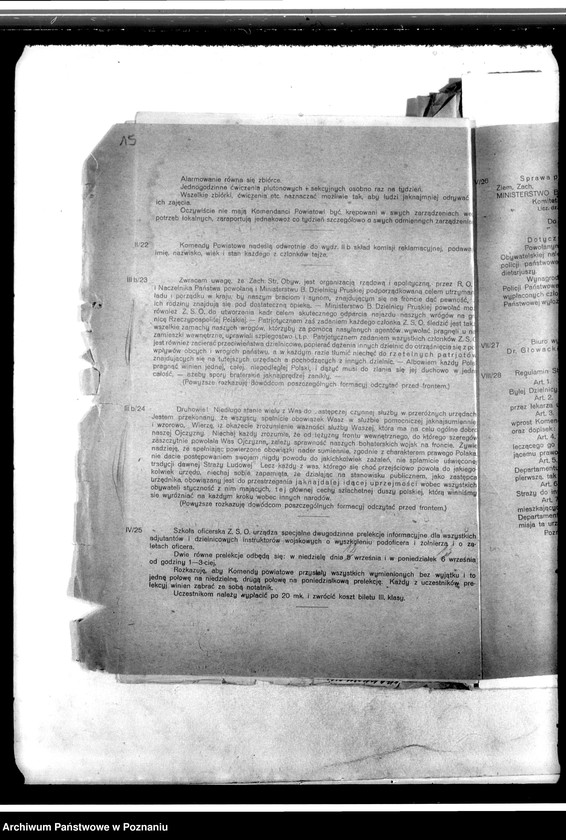 Obraz 19 z jednostki "Rozkazy Komendy Wojewódzkiej, Komendy Głównej. Rozkazy Dzielnicy i raporty kompanii. Rozkazy specjalne, tajne komendanta na województwo Poznań oraz meldunki o stanie ilościowym broni i amunicji. Sprawy dyscyplinarne, grzywny i kary. ...Korespondencja Komendy Powiatowej Zachodniej Straży Obywatelskiej w Międzychodzie"