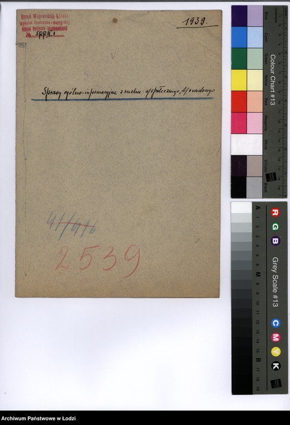 Obraz 2 z jednostki "Sprawy ogólno-informacyjne z ruchu a) społecznego b) zawodowego"