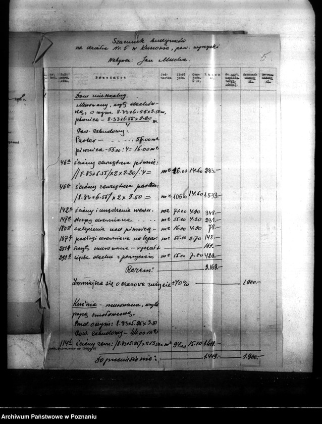 Obraz 9 z jednostki "Operat szacunkowy majątku Kunowo powiatu wyrzyskiego"