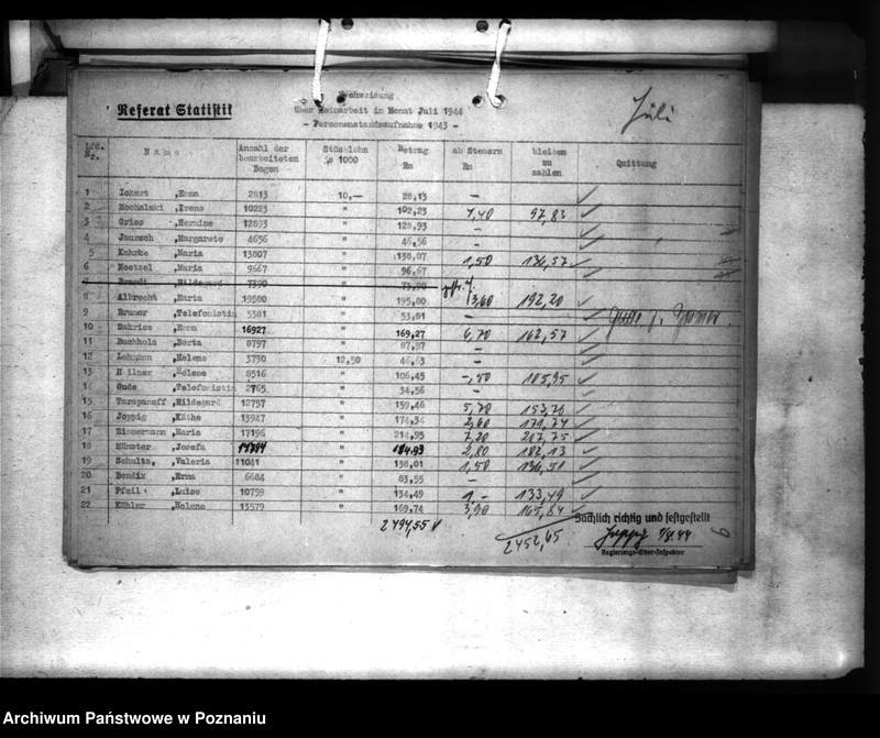 Obraz 13 z jednostki "Reichsfinanzstatistik 1943 des andkreises Turek"