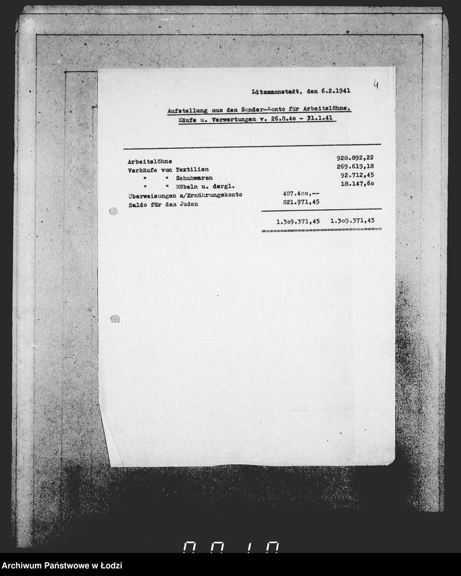 Obraz 8 z jednostki "Auszüge Aufstellungen für das Sonder-Konto"