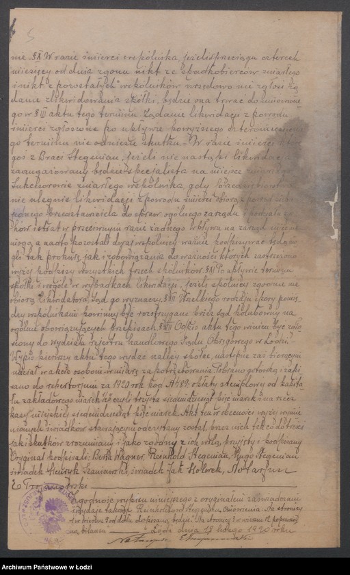 Obraz 7 z jednostki "Ludwik Wagner- właściciele Berta Wagner i Bracia Stegeman- prowadzenie farbiarni i wykończalni"