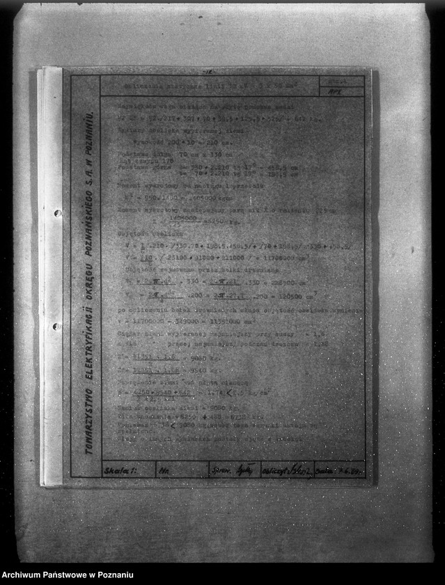 Obraz 16 z jednostki "/Opisy techniczne i rysunki projektu napowietrznych linii elektrycznych 30 km z Poznania do Gostynia przez Zaniemyśl Dolsk oraz z Poznania do Rogoźna przez Oborniki/"