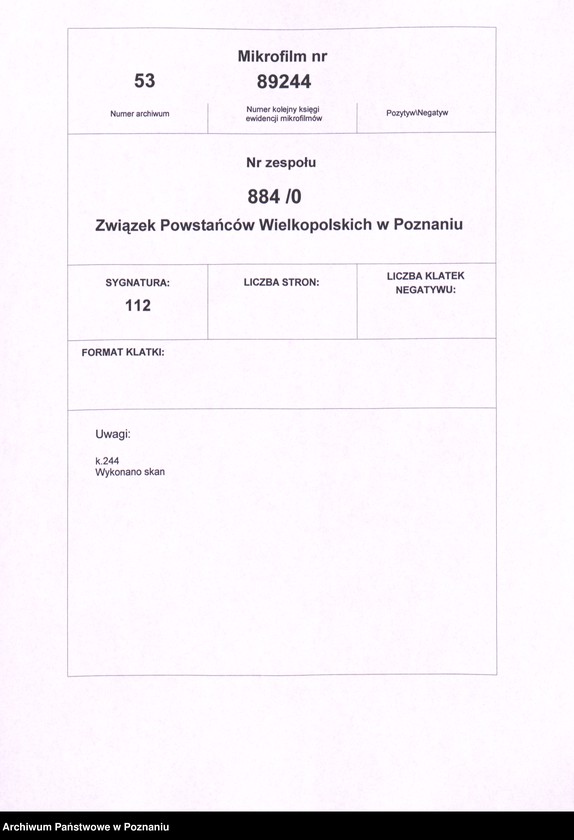 Obraz 2 z jednostki "Korespondencja Okręgu Poznańskiego Związku Weteranów Powstań Narodowych Rzeczypospolitej Polski i Związku Powstańców Wielkopolskich z Zarządem Głównym."