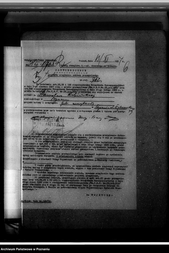 Obraz 10 z jednostki "Zatwierdzenie zakładu przemysłowego /Fabryki musztardy/ St. Robińskiego w Poznaniu"