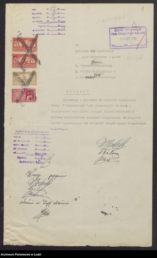 Obraz 3 z jednostki "Uszer Chemia Kozłowski, Fiszel Kozłowski, Mojsze Józef Kozłowski- sprzedaż szmat i odpadków"