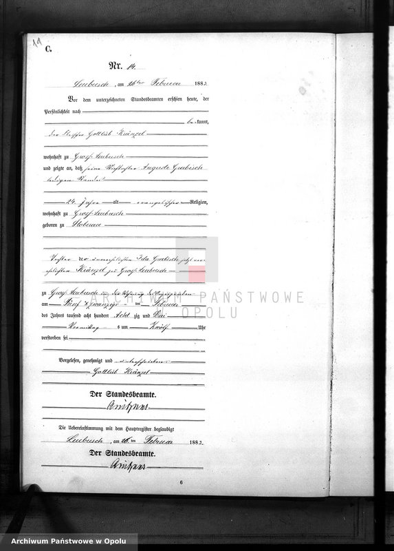 image.from.unit.number "Sterbe-Neben-Register Standes-Amt Leubusch 1883"