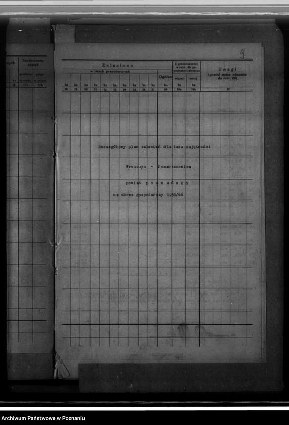 Obraz 13 z jednostki "Program urządzenia gospodarstwa leśnego dla lasu majętności Wronczyn-Pomarzanowice powiat poznański 1936-1946"