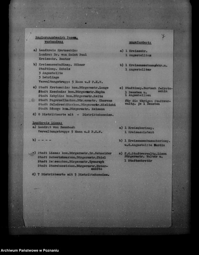 Obraz 11 z jednostki "Personal. Regierung und Landratsämter Posen"