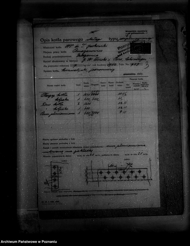 Obraz 7 z jednostki "Mleczarnia dr J. Jackowskiego w Pomarzanowicach powiat poznański nr woj. kotła 101"