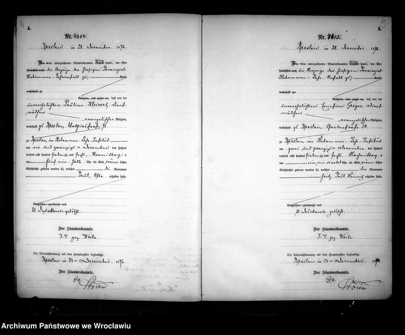 image.from.unit.number "Geburts-Neben-Register Breslau I 1876 Band 9"