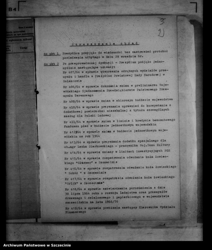 image.from.unit.number "Protokół posiedzenia Prezydium Wojewódzkiej Rady Narodowej nr 29, miesiąc październik"