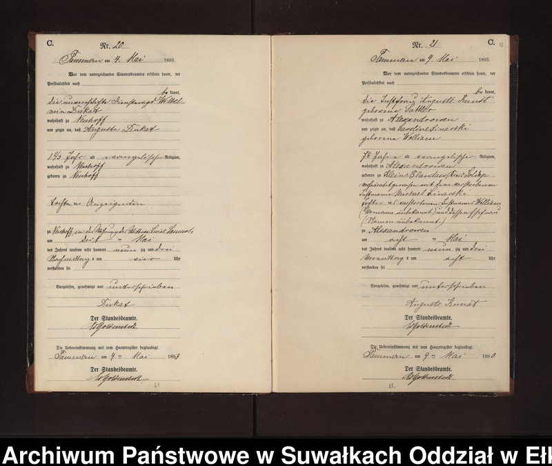 image.from.unit.number "Sterbe-Neben-Register des Preussischen Standes-Amtes Neuhoff Kreis Loetzen"