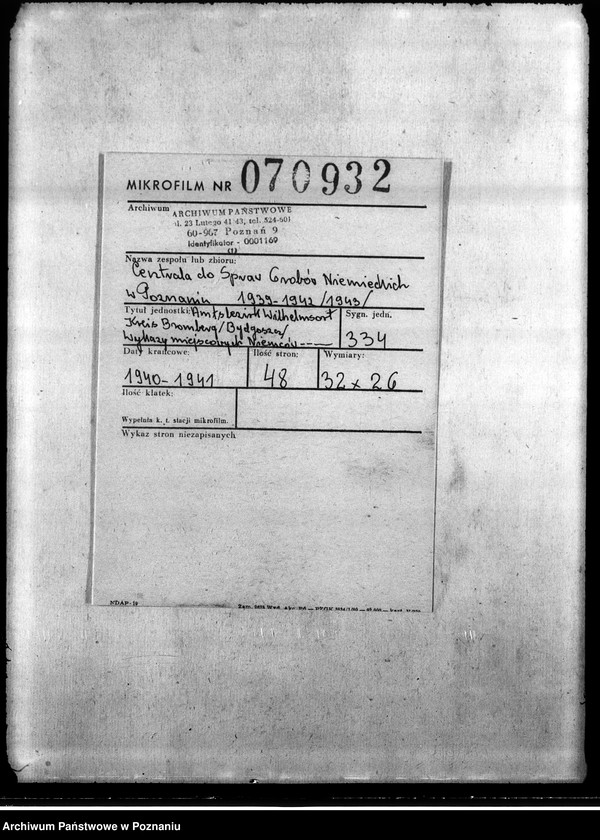 Obraz 2 z jednostki "Amtsbezirk Wilhelmsort Kreis Bromberg (Bydgoszcz). Wykazy miejscowych Niemców, którzy zginęli w 1939 roku"