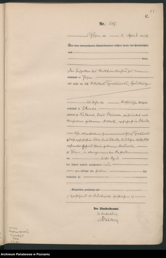 Obraz 13 z jednostki "Księga miejscowa zgonów tom II [Rejestr główny zgonów]"