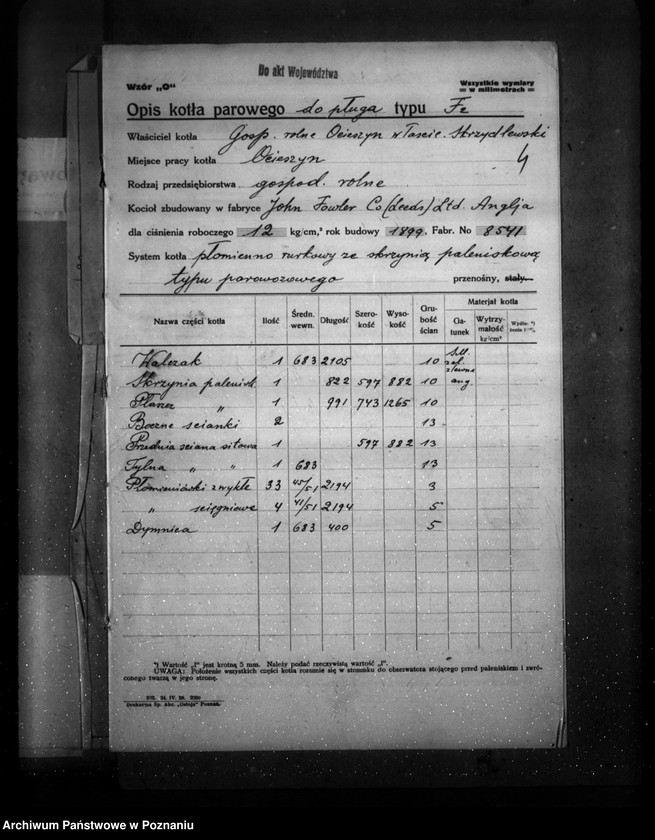 Obraz 8 z jednostki "Majętność Ocieszyn pow. obornicki, własność Skrzydlewski nr woj. kotła 8541"
