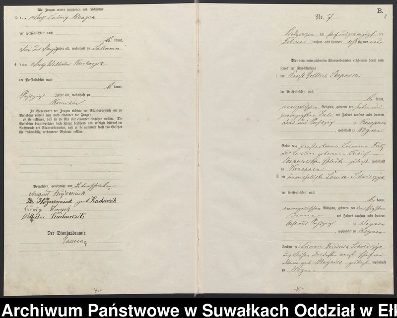 image.from.unit.number "Heiraths-Haupt-Register des Königlichen Preussischen Standes-Amtes Belzonzen Kreis Johannisburg"