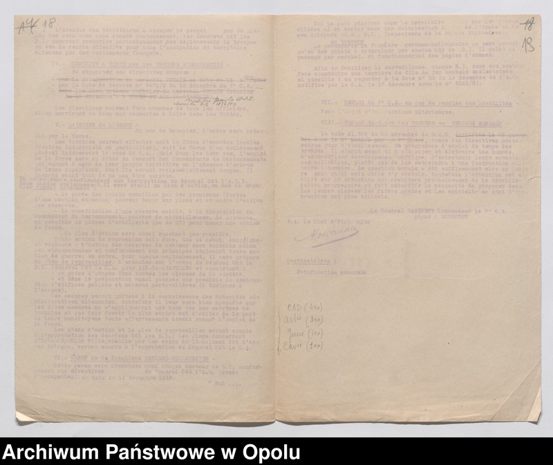 Obraz 20 z jednostki "Plan de Defense Division a 2 Brigades de Chasseurs Alpins/ /Plan obrony strefy Juliers oraz zarządzenia i instrukcje dotyczące okupacji Nadrenii/ t. II XII. 1918-I. 1919"