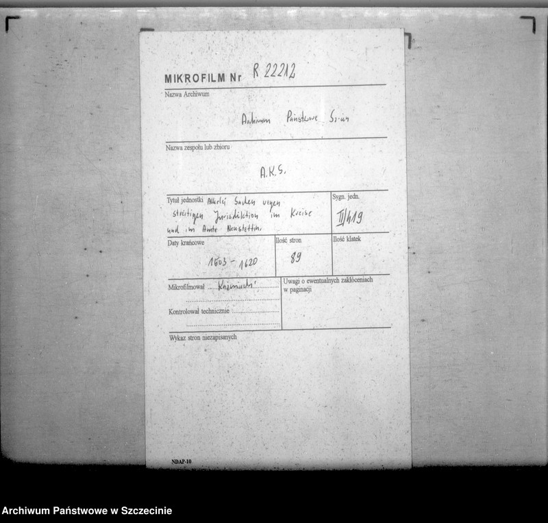 Obraz 2 z jednostki "Allerlei Sachen wegen streitigen Jurisdiktion im Kreise und im Amte Neustettin"