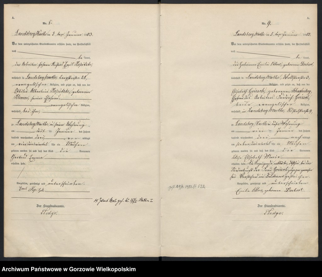 Obraz 7 z jednostki "Geburts Register"