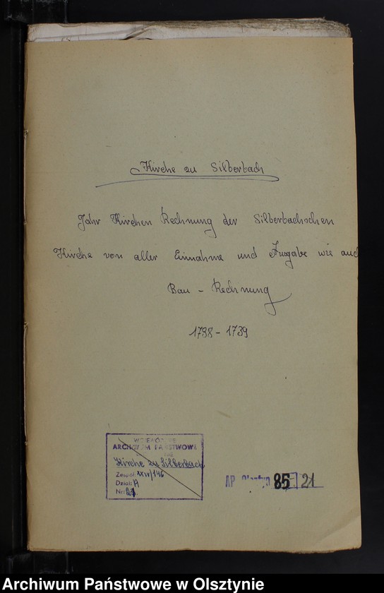 image.from.unit.number "Jahr Kirchen Rechnung der Silberbachschen Kirchen aller Einnahme und Ausgabe wie auch Bau-Rechnung"