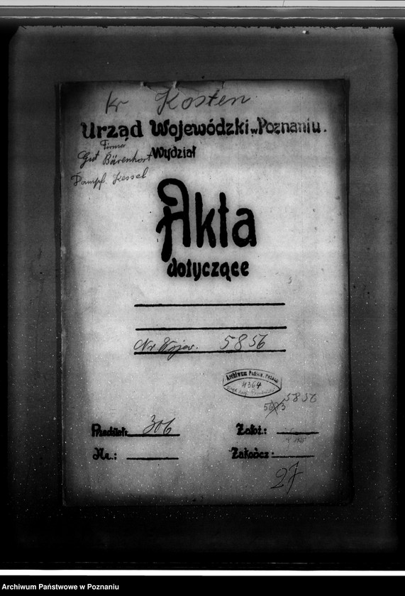 Obraz 4 z jednostki "Majątek Borowo pow. kościański, własność O. Bernuthe nr woj. kotła 5856"