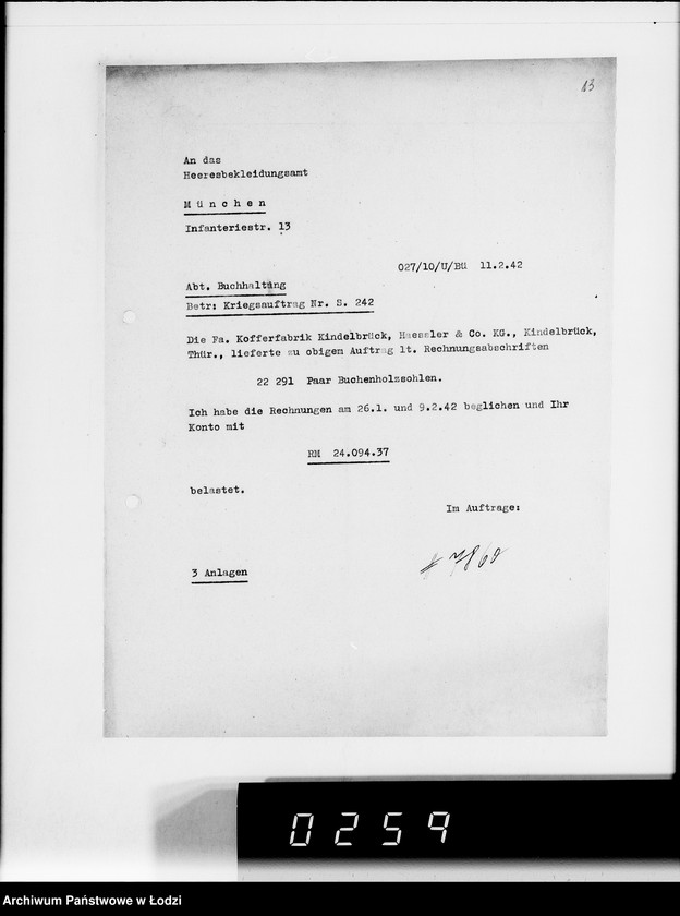 Obraz 17 z jednostki "Kriegsaufträge Belastungen"