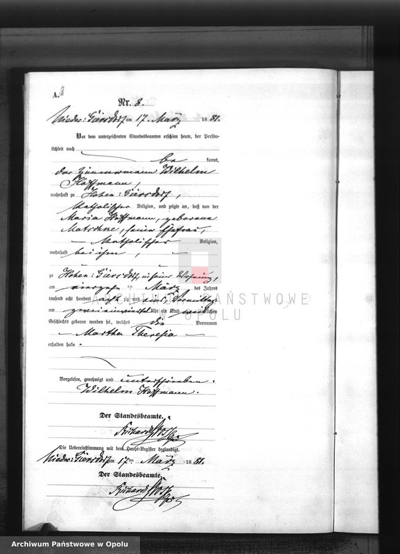 Obraz 11 z jednostki "Geburts-Neben-Register Standesamts Hohen-Giersdorf pro 1881"