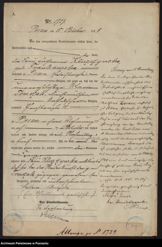 Obraz 5 z jednostki "Księga urodzeń t. V"