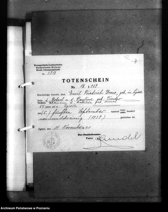 Obraz 16 z jednostki "Wykaz miejscowych Niemców, którzy zginęli w 1939 roku. Kreis Litzmannstadt (Łódź)"