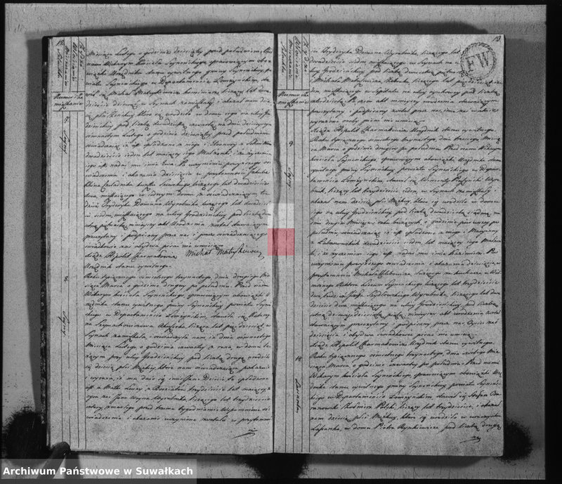 image.from.unit.number "Akta stanu cywilnego urodzonych w gminie seyneńskiey od 1-go stycznia 1813 roku."