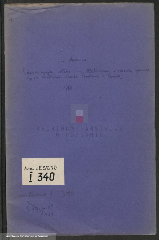 Obraz 1 z jednostki "Rekwizycja władz miasta Heilbronn w sprawie spuścizny po Antonim Maria Fontana z Como; język niemiecki"