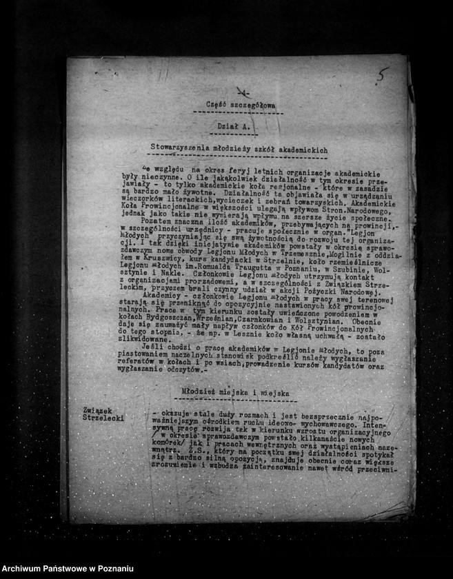 Obraz 9 z jednostki "Sprawozdanie kwartalne z życia polskich legalnych stowarzyszeń i związków za okres od 1 lipca do 31 grudnia 1933 r."