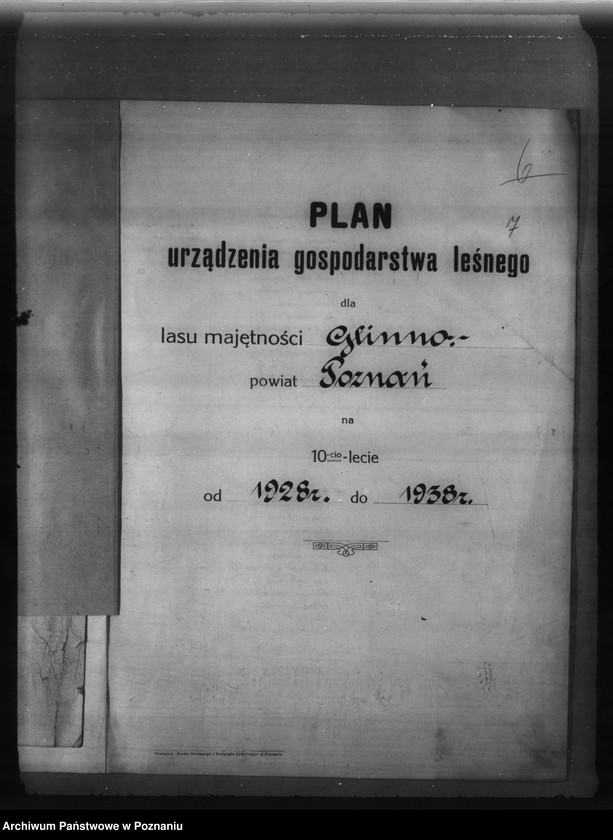 Obraz 10 z jednostki "Program urządzenia gospodarstwa leśnego dla lasu majętności Glinno powiat poznański 1928-1938"