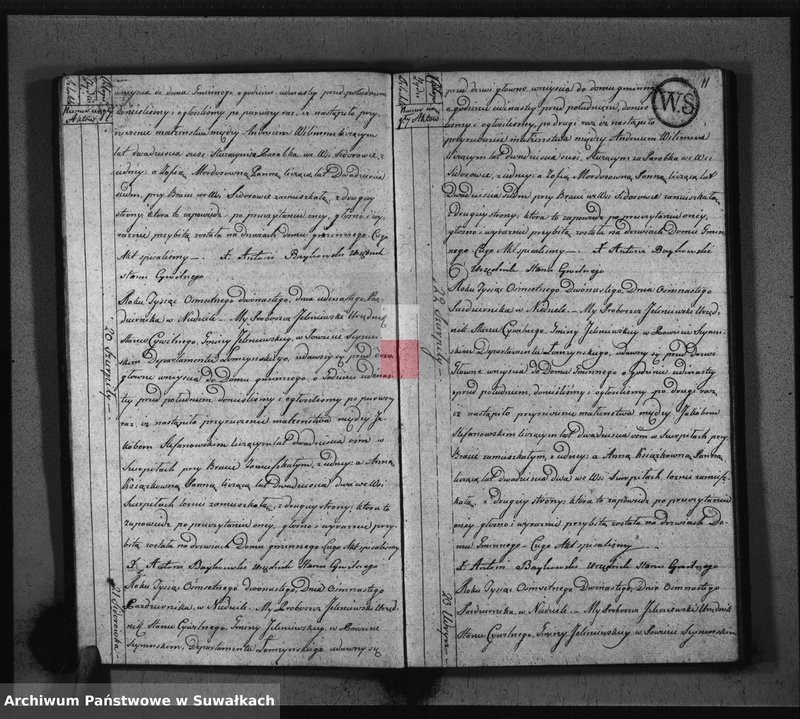 Obraz 8 z jednostki "Akta Stanu Cywilnego Zaślubionych w Gminie Jeleniewskiey od 1-go Stycznia 1812 roku."