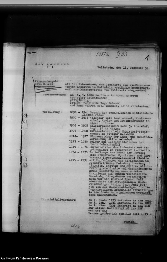 Obraz 5 z jednostki "Personalakten der Landräte und deren Vertreter"