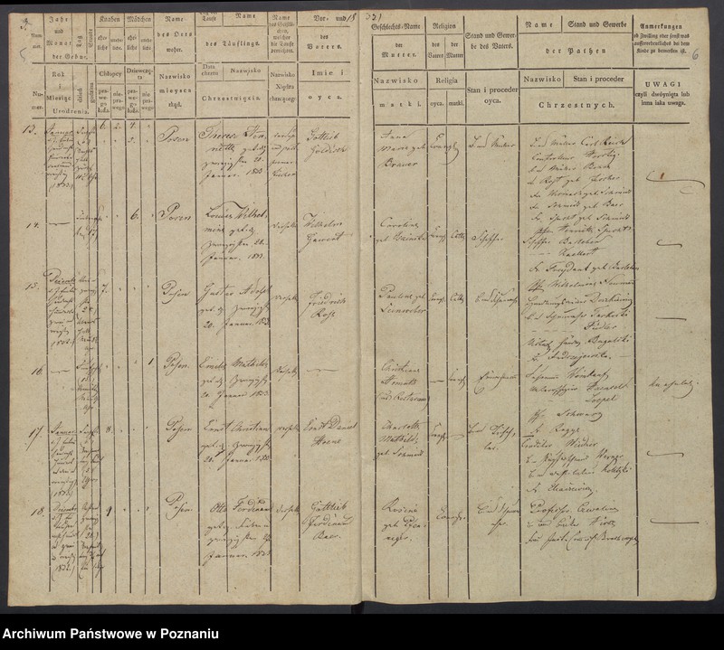Obraz 6 z jednostki "[Akta urodzeń i chrztów, zapowiedzi i ślubów, zgonów i pogrzebów]"
