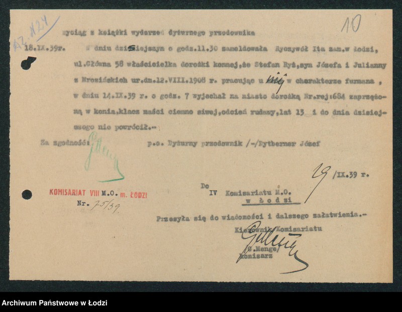 Obraz 12 z jednostki "IV Komisariat [protokoły zajść, aresztowań i kradzieży]"