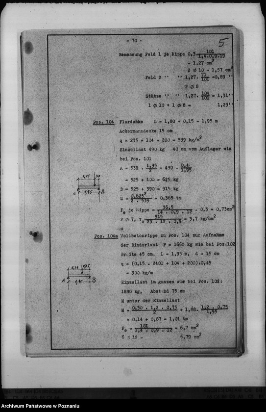 Obraz 9 z jednostki "Stadtische Berechnung. Dienstwohngebäude des Reichsstatthalters Posen"