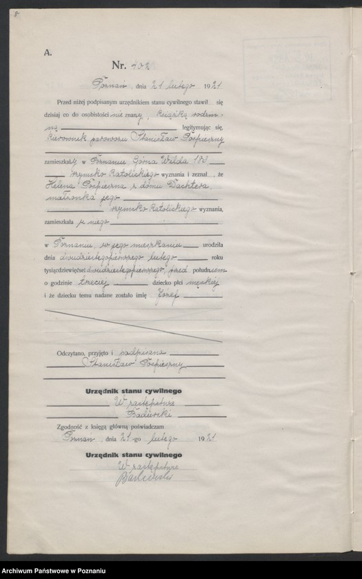 Obraz 10 z jednostki "Księga urodzeń odpis tom II [Rejestr poboczny urodzeń]"