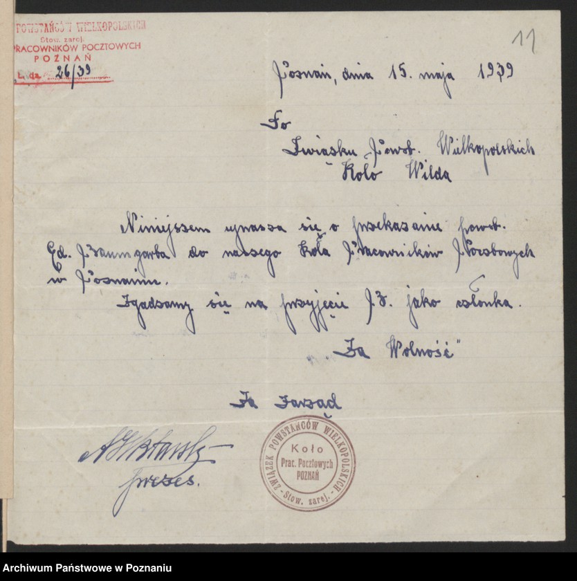 Obraz 16 z jednostki "Koło Pracowników Pocztowych - korespondencja."