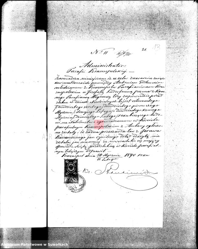 image.from.unit.number "[Dokumenty do akt małżeństw wyznania rzymskokatolickiego parafii w Wigrach]"