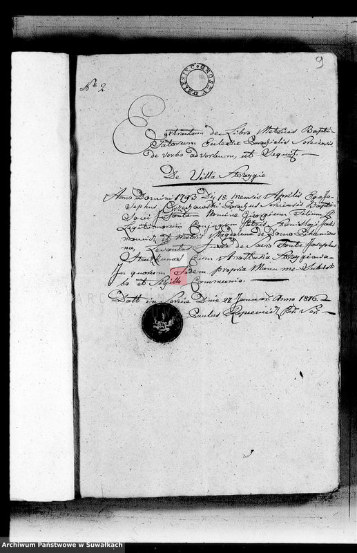 image.from.unit.number "Annexa urodzonych metryk Gminy Święto Jeziorskiej powiatu sejneńskiego 1816"