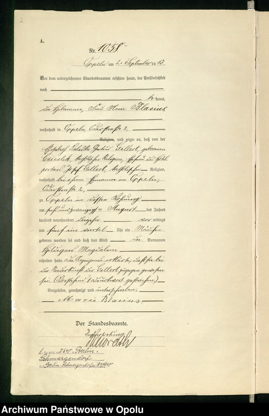 image.from.unit.number "Urząd Stanu Cywilnego Opole Księga Urodzeń Rok 1913 1058-1559"