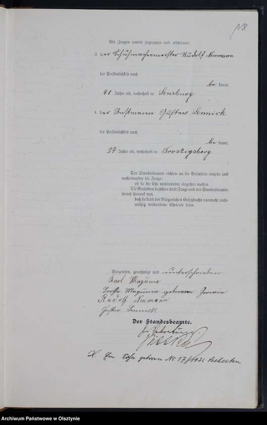 image.from.unit.number "Heiraths-Haupt-Register Nr 1 -64"